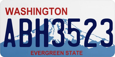 WA license plate ABH3523