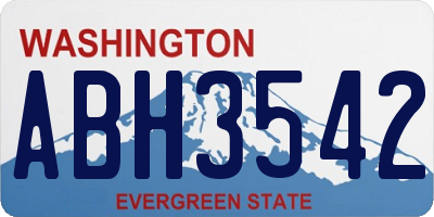 WA license plate ABH3542