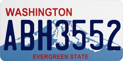 WA license plate ABH3552