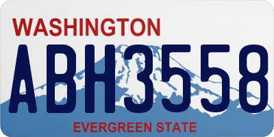 WA license plate ABH3558