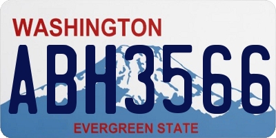 WA license plate ABH3566
