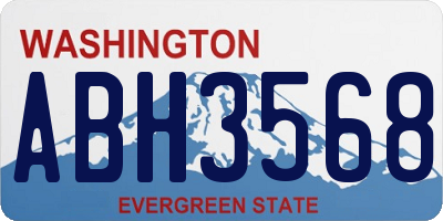 WA license plate ABH3568