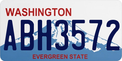 WA license plate ABH3572