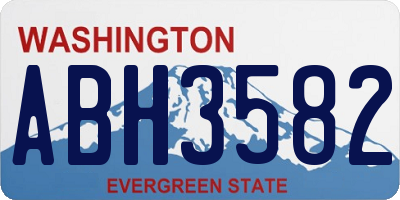 WA license plate ABH3582
