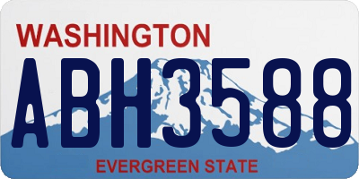 WA license plate ABH3588