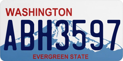 WA license plate ABH3597