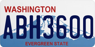 WA license plate ABH3600