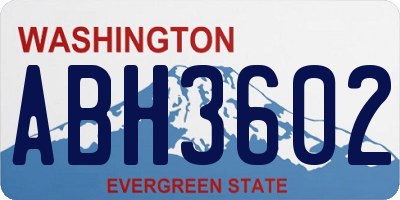 WA license plate ABH3602