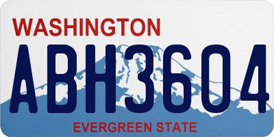 WA license plate ABH3604