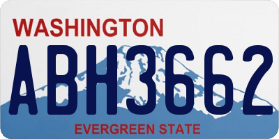 WA license plate ABH3662