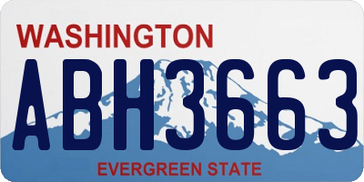 WA license plate ABH3663