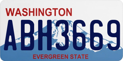 WA license plate ABH3669