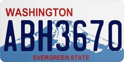 WA license plate ABH3670