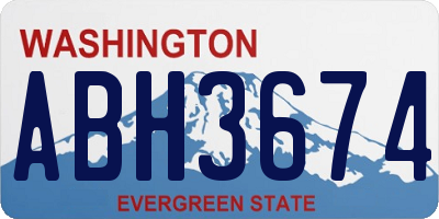 WA license plate ABH3674