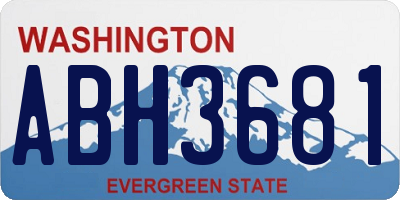 WA license plate ABH3681