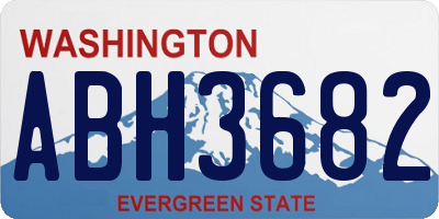 WA license plate ABH3682