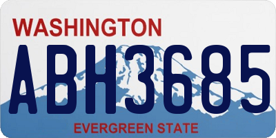 WA license plate ABH3685
