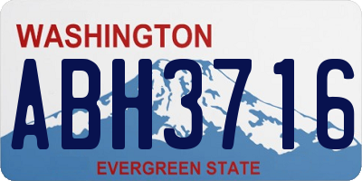 WA license plate ABH3716