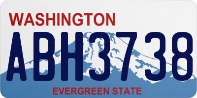 WA license plate ABH3738