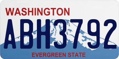 WA license plate ABH3792