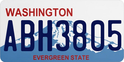 WA license plate ABH3805
