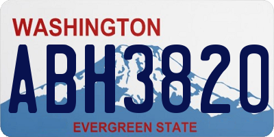 WA license plate ABH3820
