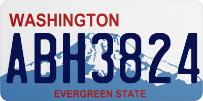 WA license plate ABH3824