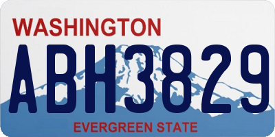WA license plate ABH3829