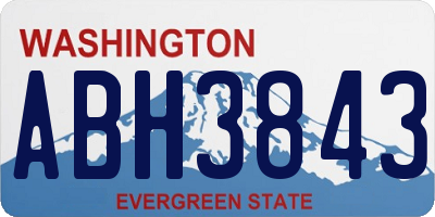 WA license plate ABH3843