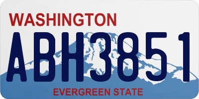 WA license plate ABH3851