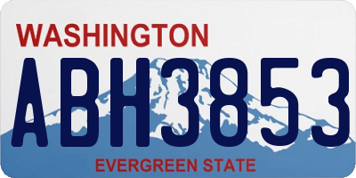 WA license plate ABH3853