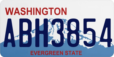 WA license plate ABH3854