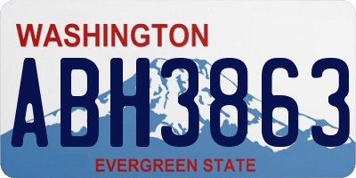 WA license plate ABH3863
