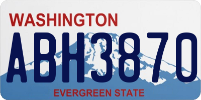 WA license plate ABH3870