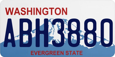 WA license plate ABH3880