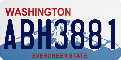 WA license plate ABH3881