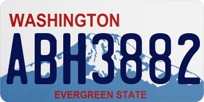 WA license plate ABH3882