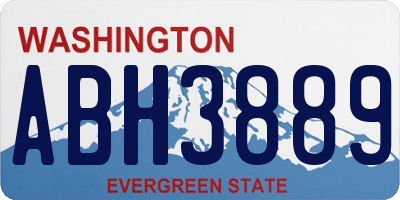WA license plate ABH3889