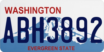 WA license plate ABH3892