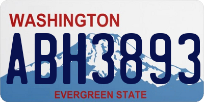 WA license plate ABH3893
