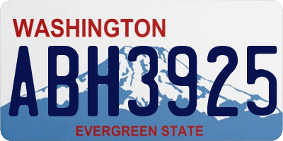 WA license plate ABH3925