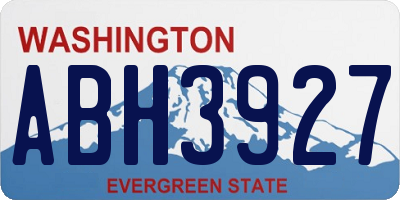 WA license plate ABH3927