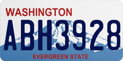 WA license plate ABH3928