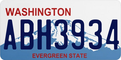 WA license plate ABH3934