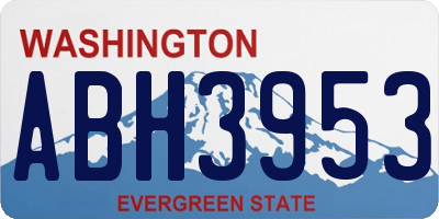 WA license plate ABH3953