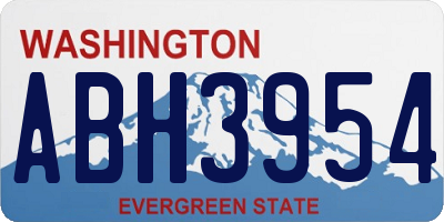 WA license plate ABH3954