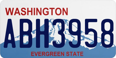 WA license plate ABH3958