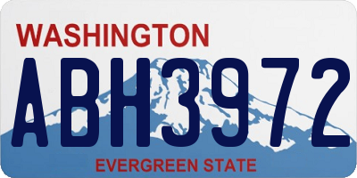 WA license plate ABH3972