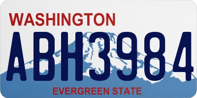 WA license plate ABH3984