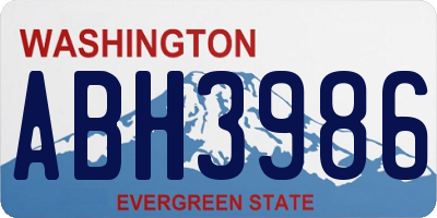 WA license plate ABH3986